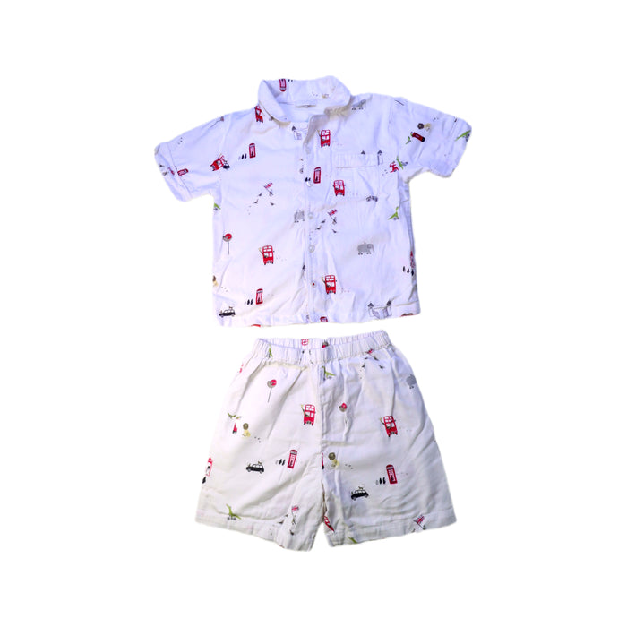 A White Shorts Sets from The Little White Company in size 7Y for boy. (Front View)