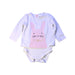 A White Long Sleeve Bodysuits from Seed in size 3-6M for girl. (Front View)