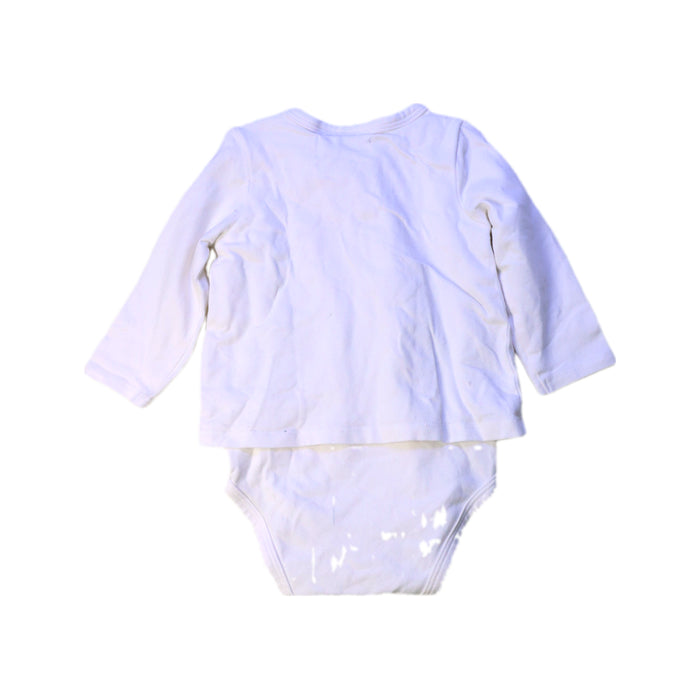A White Long Sleeve Bodysuits from Seed in size 3-6M for girl. (Back View)