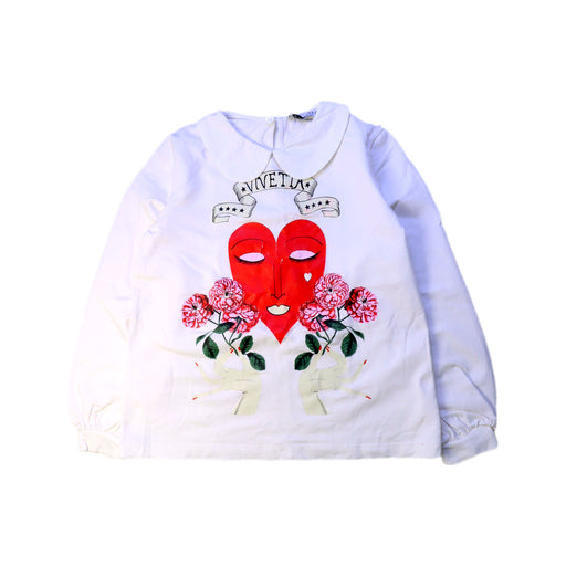 A White Long Sleeve Tops from Vivetta in size 8Y for girl. (Front View)