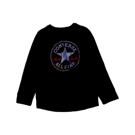 A Black Long Sleeve T Shirts from Converse in size 6T for girl. (Front View)