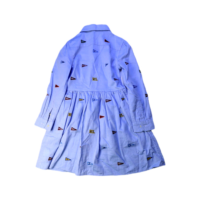 A Blue Long Sleeve Dresses from Polo Ralph Lauren in size 6T for girl. (Back View)