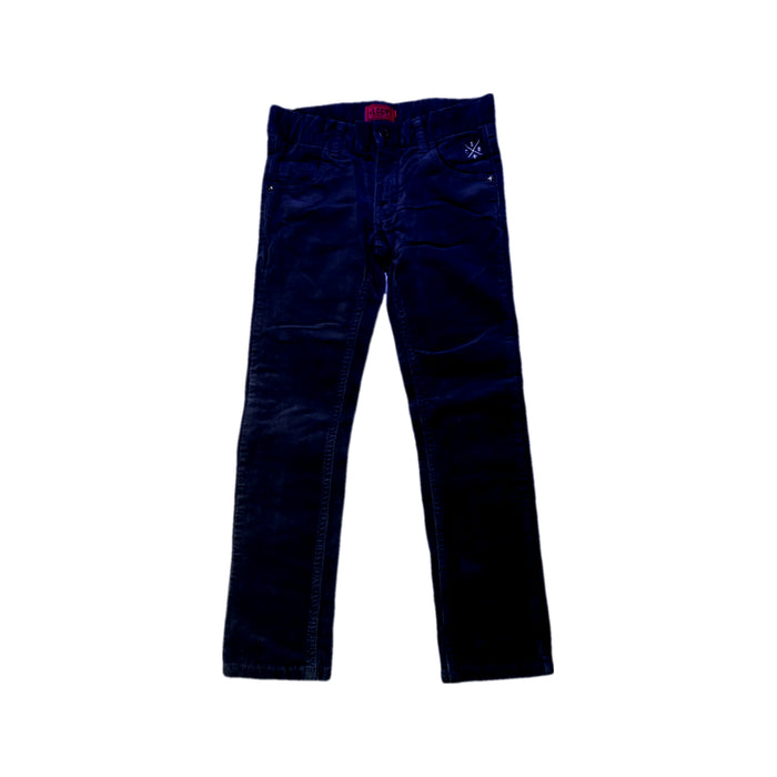 A Navy Casual Pants from La Compagnie des Petits in size 6T for girl. (Front View)