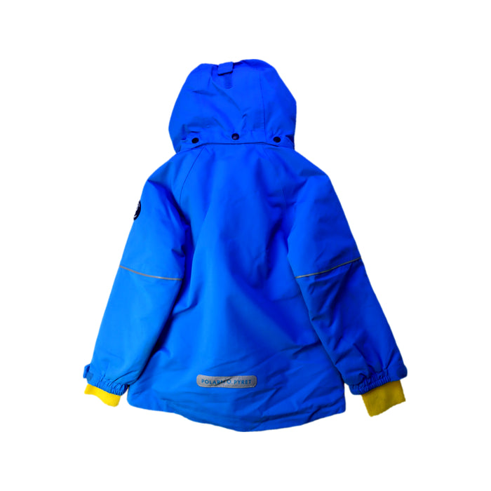 A Blue Ski Jackets from Polarn O. Pyret in size 4T for neutral. (Back View)