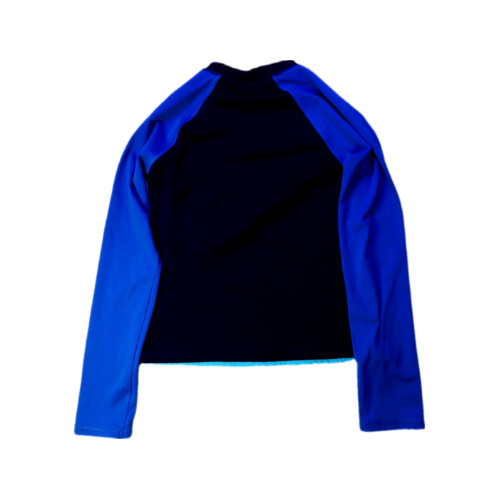 A Blue Rash Guards from Lands' End in size 7Y for boy. (Back View)