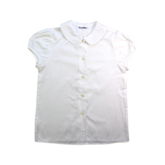 A White Short Sleeve Shirts from Familiar in size 5T for girl. (Front View)