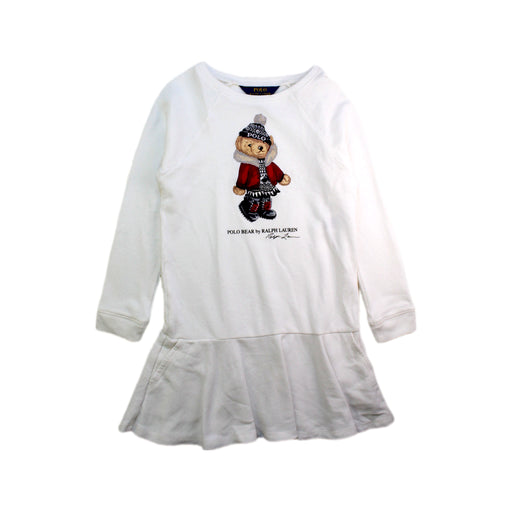 A White Long Sleeve Dresses from Polo Ralph Lauren in size 8Y for girl. (Front View)