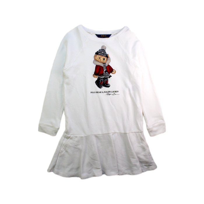 A White Long Sleeve Dresses from Polo Ralph Lauren in size 8Y for girl. (Front View)