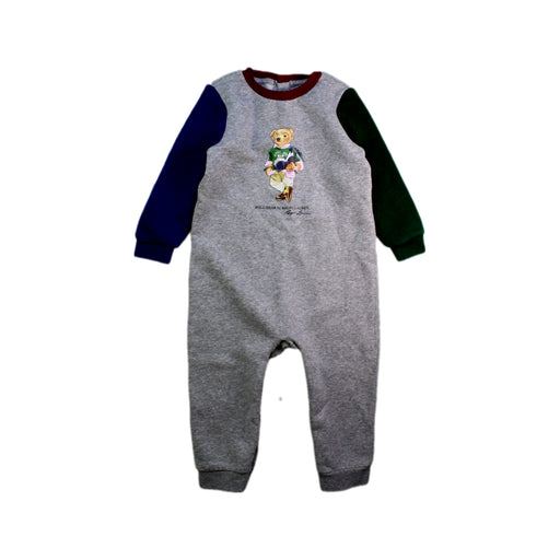 A Grey Long Sleeve Rompers from Ralph Lauren in size 12-18M for boy. (Front View)