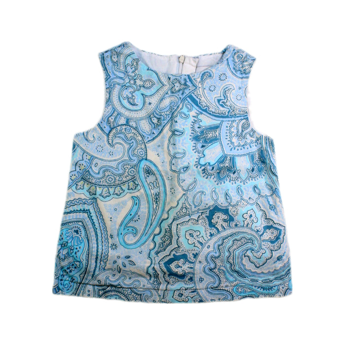A Blue Sleeveless Tops from Chickeeduck in size 4T for girl. (Front View)