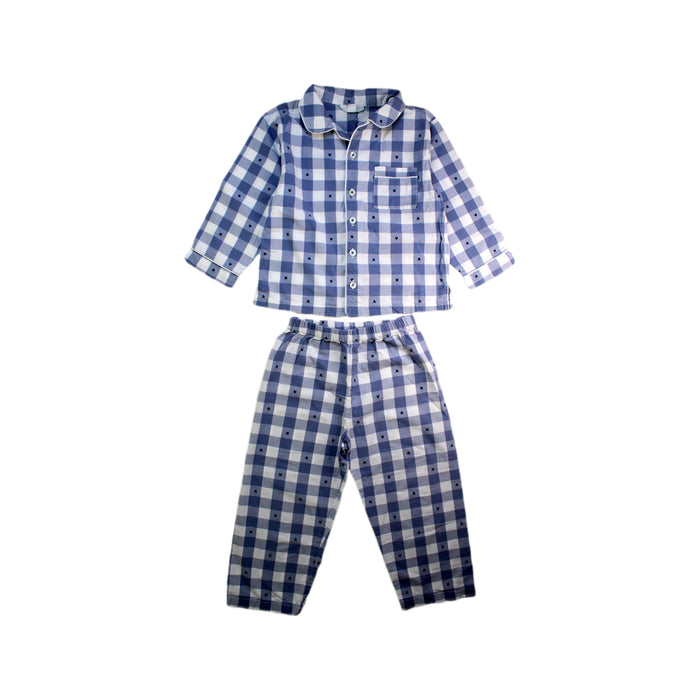 A Blue Pyjama Sets from The Little White Company in size 3T for boy. (Front View)
