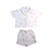 A White Shorts Sets from The Little White Company in size 12-18M for girl. (Front View)