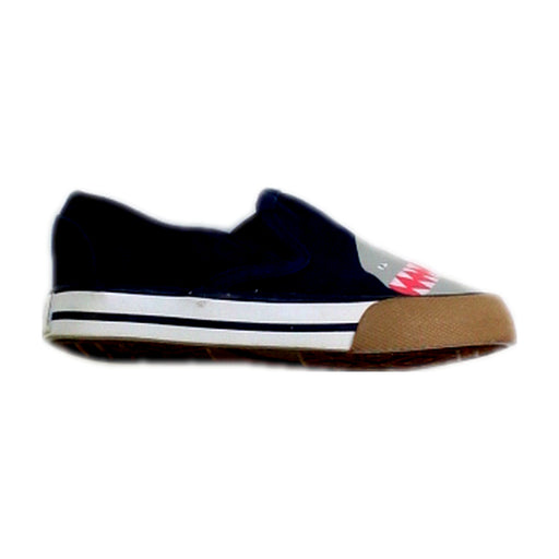 A Navy Slip Ons from Seed in size 3T for boy. (Front View)
