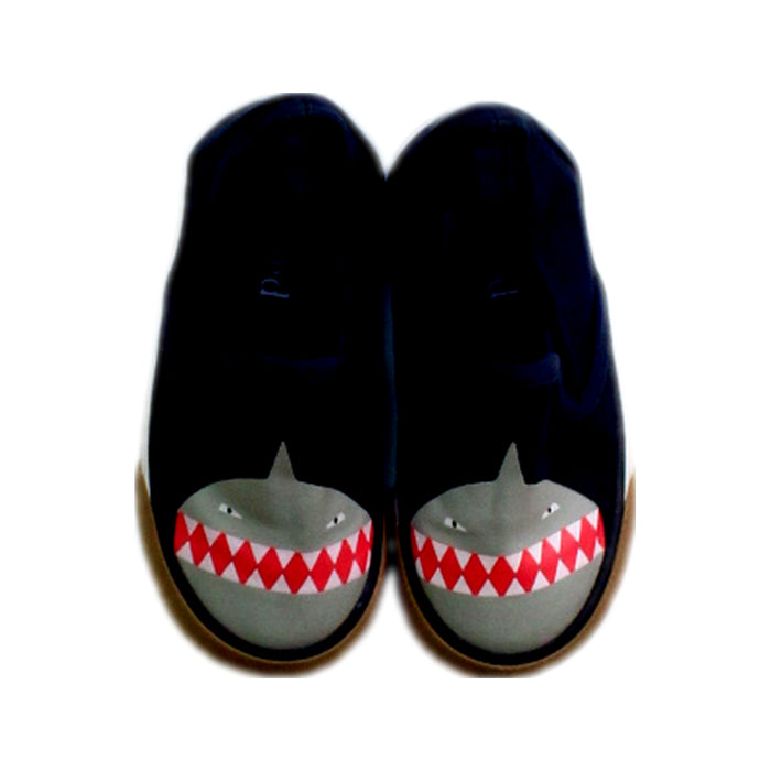 A Navy Slip Ons from Seed in size 3T for boy. (Back View)