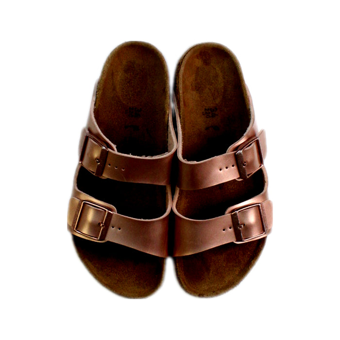 A Brown Sandals from Birkenstock in size 9Y for girl. (Back View)