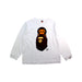 A White Long Sleeve T Shirts from BAPE KIDS in size 7Y for boy. (Front View)