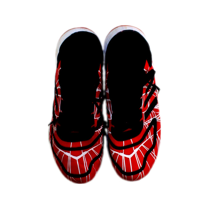 A Red Sneakers from Adidas in size 10Y for boy. (Back View)