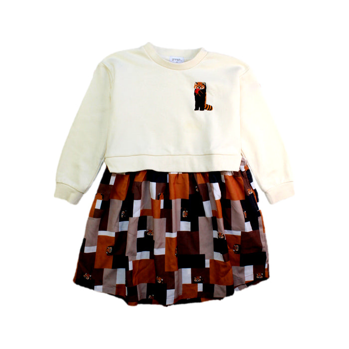 A Beige Sweater Dresses from Graniph in size 4T for girl. (Front View)