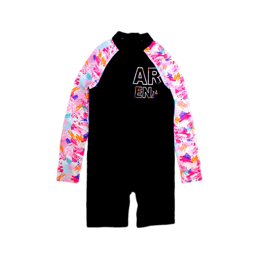 A Black Rash Guards from Arena in size 4T for girl. (Front View)