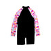 A Black Rash Guards from Arena in size 4T for girl. (Back View)