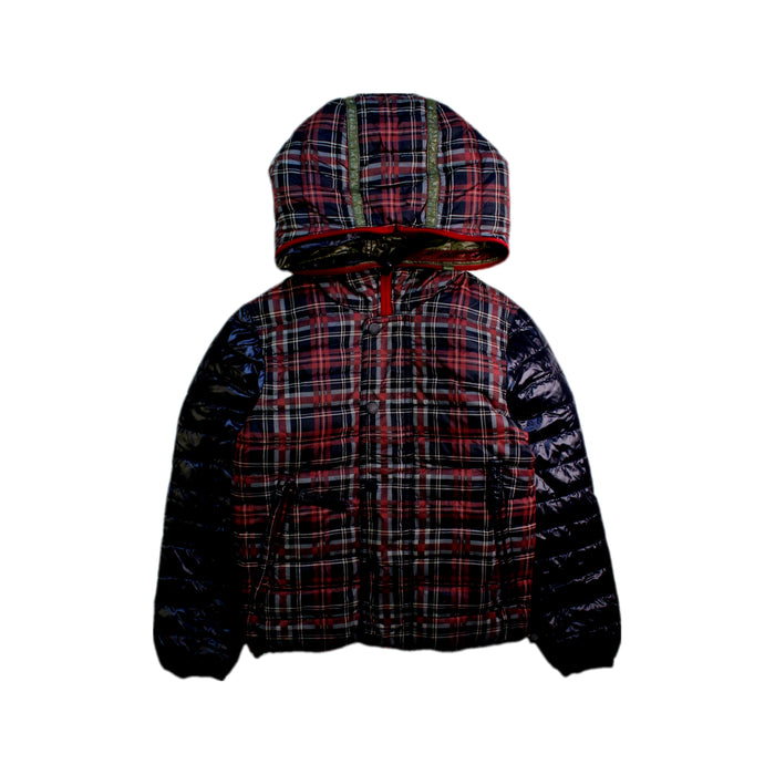 A Blue Puffer/Quilted Jackets from Duvetica in size 6T for boy. (Front View)