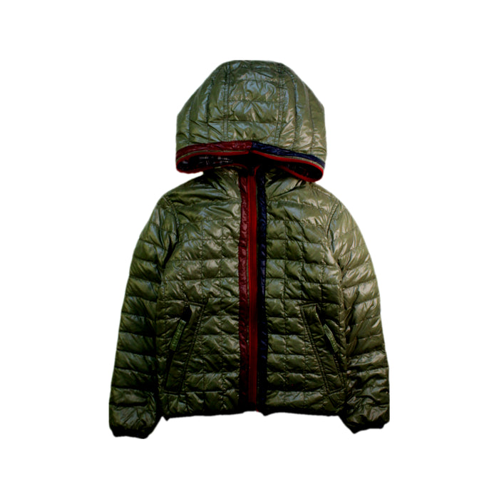 A Blue Puffer/Quilted Jackets from Duvetica in size 6T for boy. (Back View)