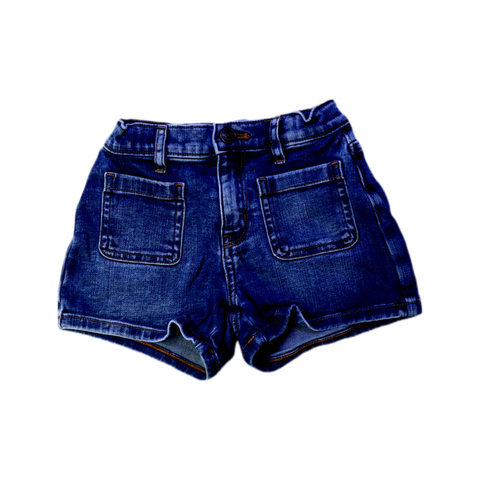 A Blue Shorts from Crewcuts in size 6T for girl. (Front View)