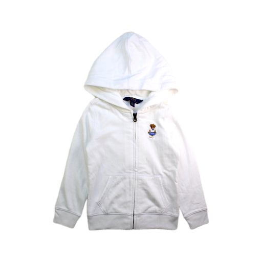 A White Hooded Sweatshirts from Polo Ralph Lauren in size 5T for girl. (Front View)