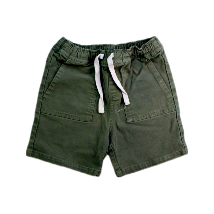 A Green Shorts from Seed in size 6T for boy. (Front View)