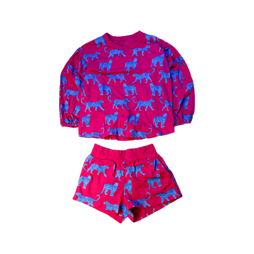 A Pink Shorts Sets from Chaser in size 6T for girl. (Front View)