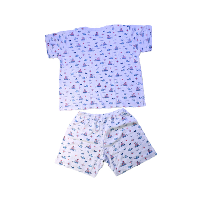 A White Shorts Sets from Kissy Kissy in size 6T for boy. (Back View)