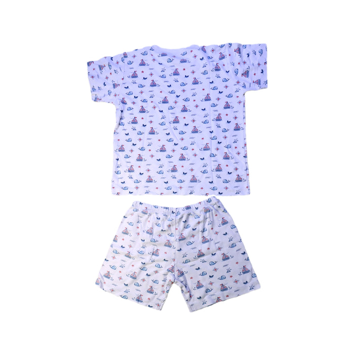 A White Shorts Sets from Kissy Kissy in size 6T for boy. (Back View)