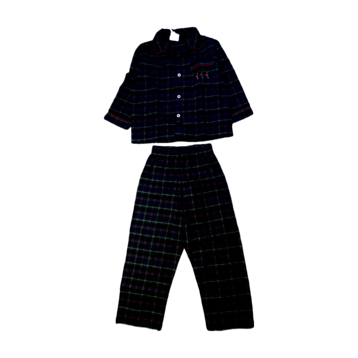 A Navy Pyjama Sets from The Original Pyjama Company in size 4T for boy. (Front View)