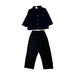 A Navy Pyjama Sets from The Original Pyjama Company in size 4T for boy. (Front View)