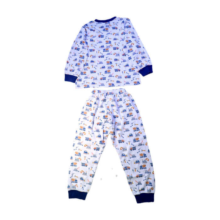 A White Pyjama Sets from Kissy Kissy in size 6T for boy. (Back View)