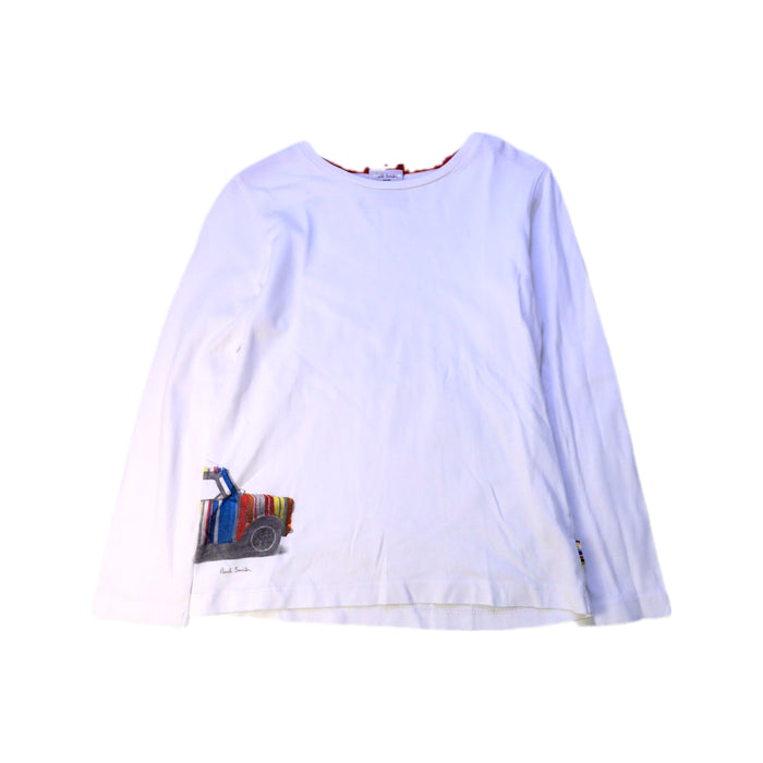 A White Long Sleeve T Shirts from Paul Smith in size 6T for boy. (Front View)