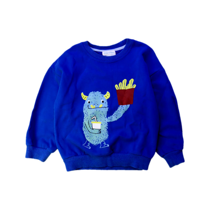 A Blue Crewneck Sweatshirts from Felix & Mina in size 4T for boy. (Front View)