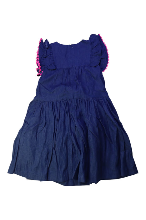 A Navy Short Sleeve Dresses from Jacadi in size 8Y for girl. (Back View)