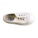 A White Slip Ons from Baby Sole in size 18-24M for neutral. (Front View)
