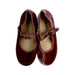 A Burgundy Flats from Amaia in size 6T for girl. (Back View)