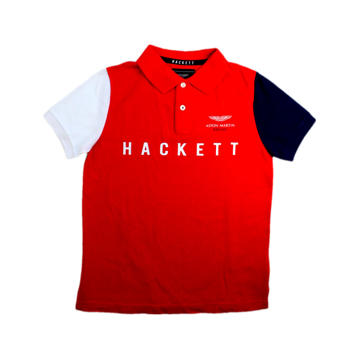 A Red Short Sleeve Polos from Hackett in size 9Y for boy. (Front View)