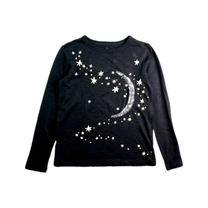 A Black Long Sleeve Tops from Crewcuts in size 6T for girl. (Front View)