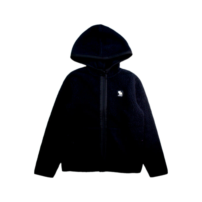 A Black Hooded Sweatshirts from Abercrombie & Fitch in size 7Y for girl. (Front View)