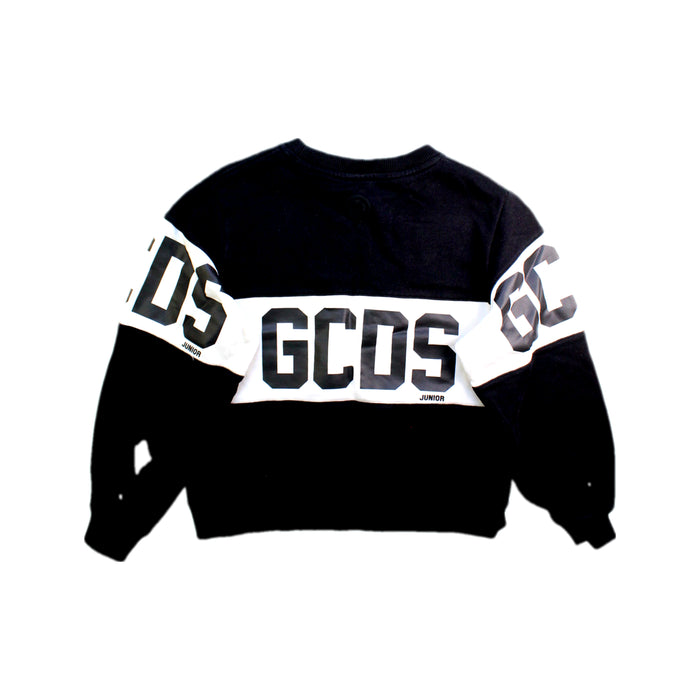 A Black Crewneck Sweatshirts from GCDS in size 8Y for boy. (Back View)