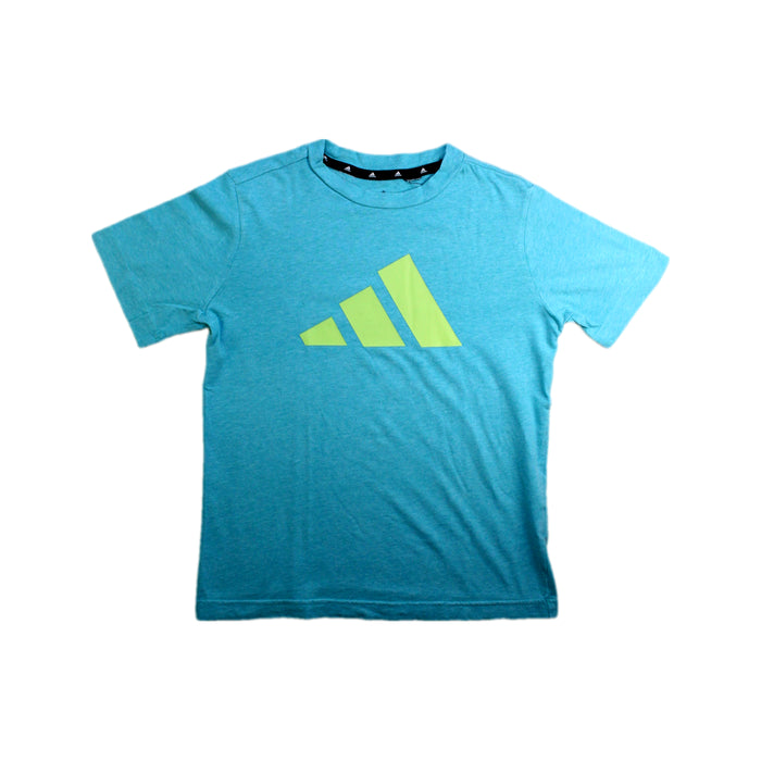 A Blue Short Sleeve T Shirts from Adidas in size 10Y for boy. (Front View)