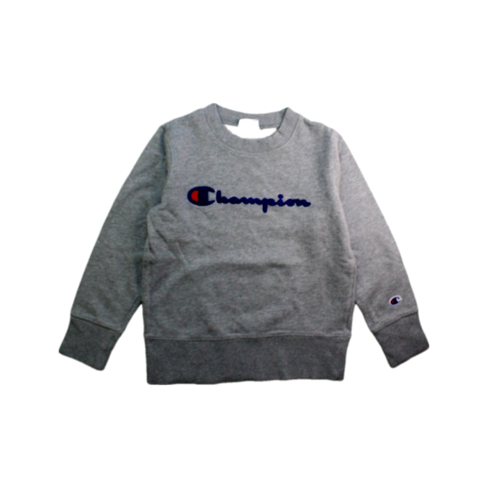 A Grey Crewneck Sweatshirts from Champion in size 10Y for boy. (Front View)