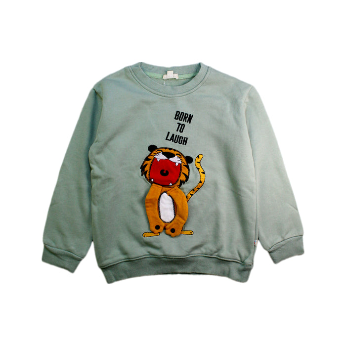 A Green Crewneck Sweatshirts from Felix & Mina in size 8Y for boy. (Front View)