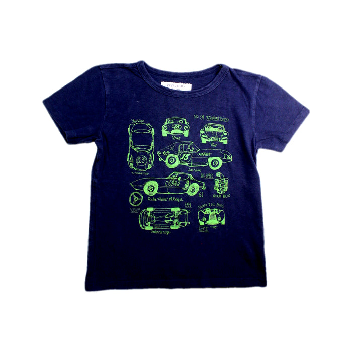 A Navy Short Sleeve T Shirts from Crewcuts in size 6T for boy. (Front View)