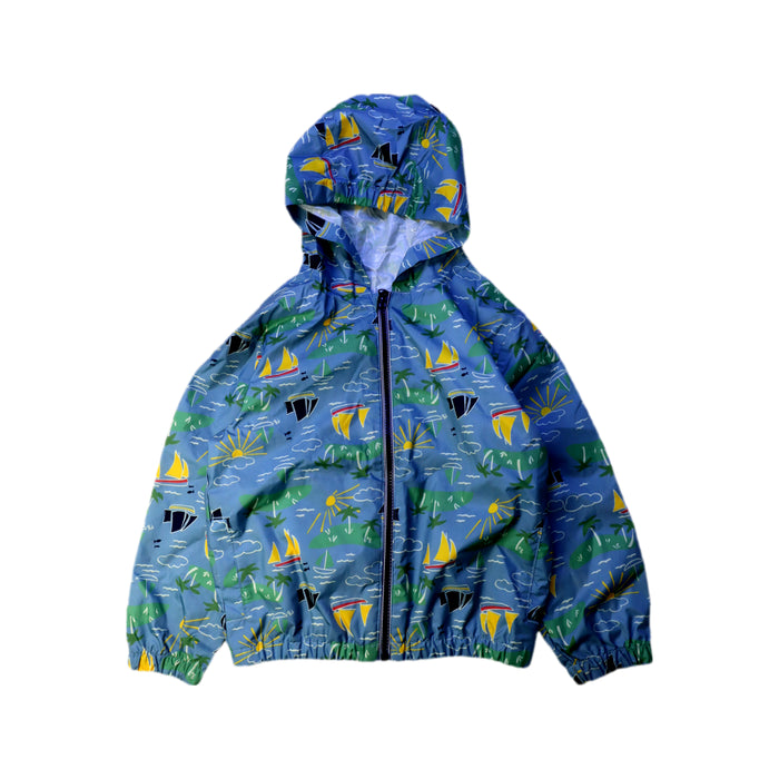 A Blue Rain Jackets from Petit Bateau in size 6T for boy. (Front View)