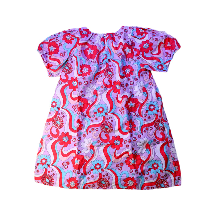 A Pink Short Sleeve Dresses from Seed in size 5T for girl. (Back View)